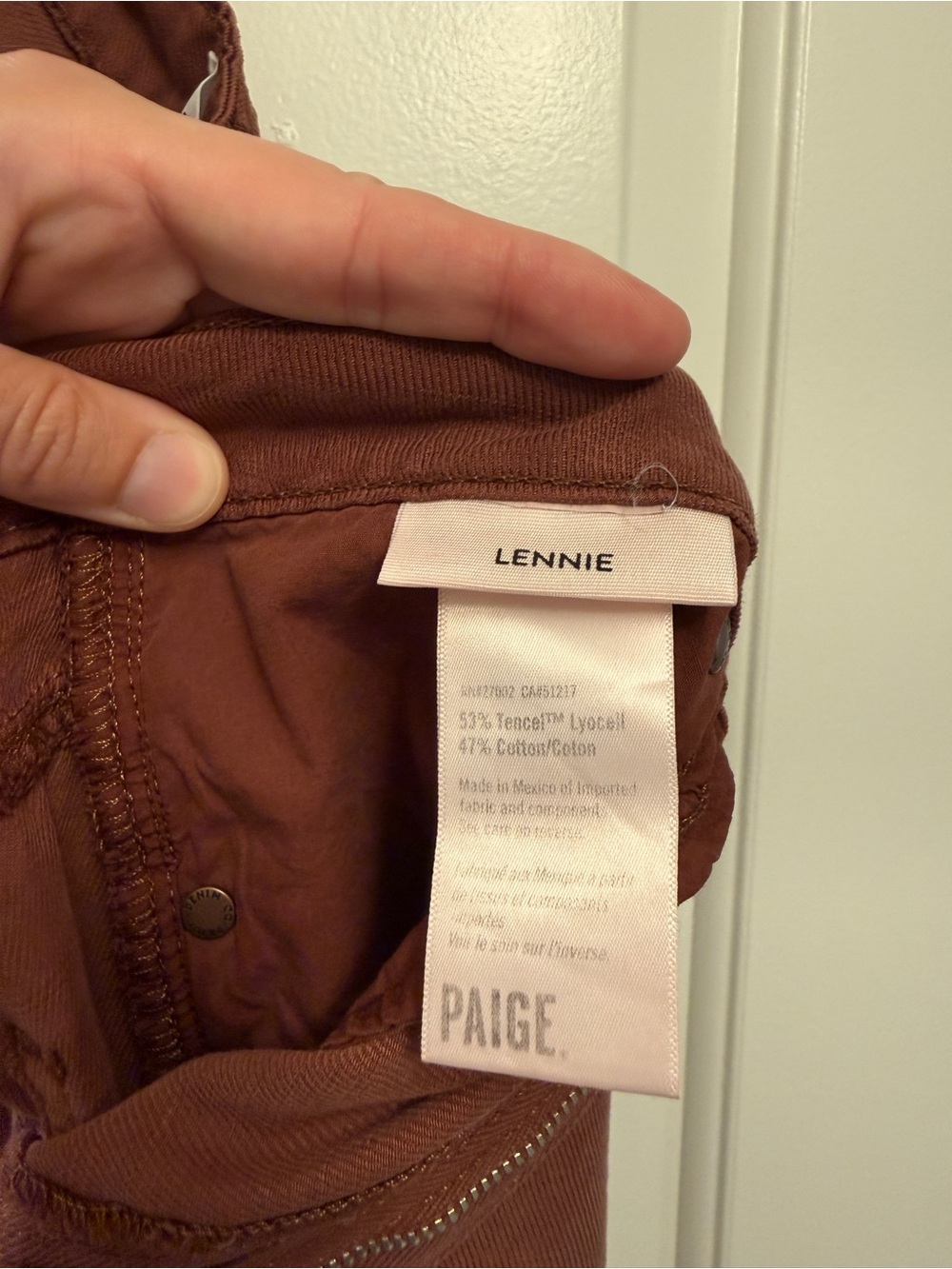 Paige Lennie Wide Leg Jeans - size 30, color Bricktone - Picture 7 of 10
